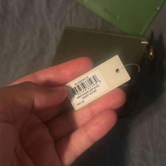 Fossil Olive Green Leather Zip Card Case Wallet - Picture 3 of 7